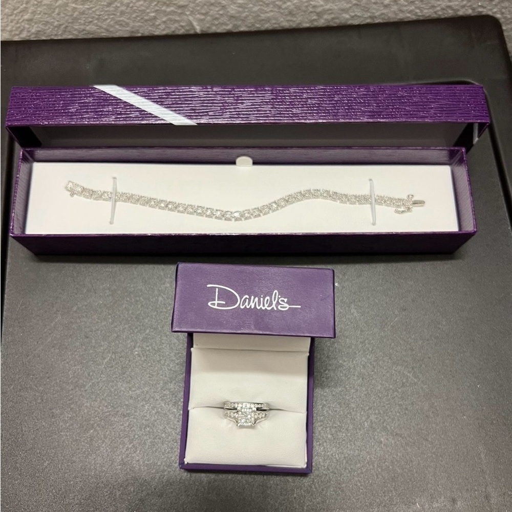 Silver Bracelet and Ring Set